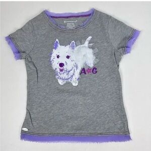 American Girl Grey Purple Dog Tee